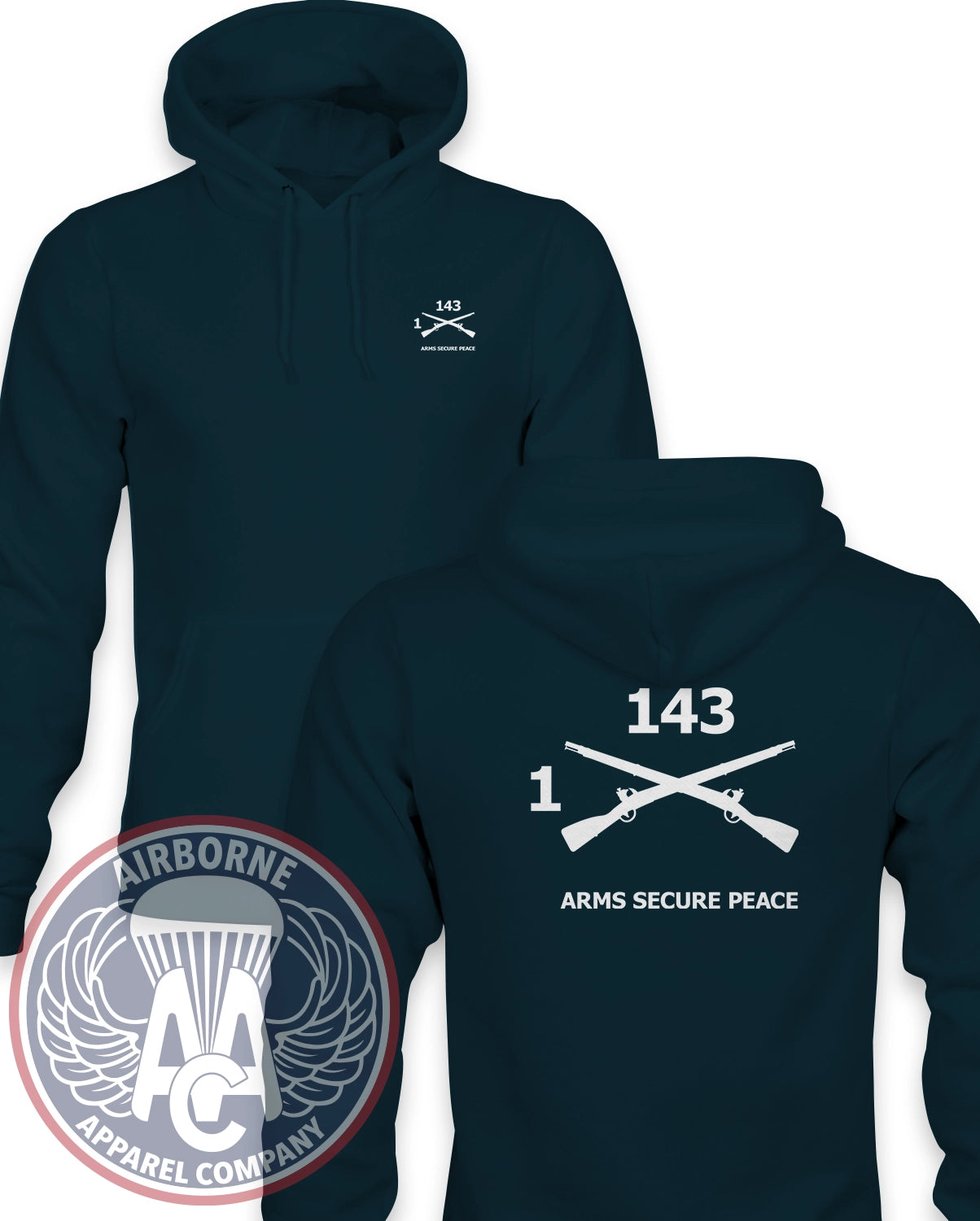 1-143rd Infantry Regiment Guidon Champion® Powerblend™ Hoodie