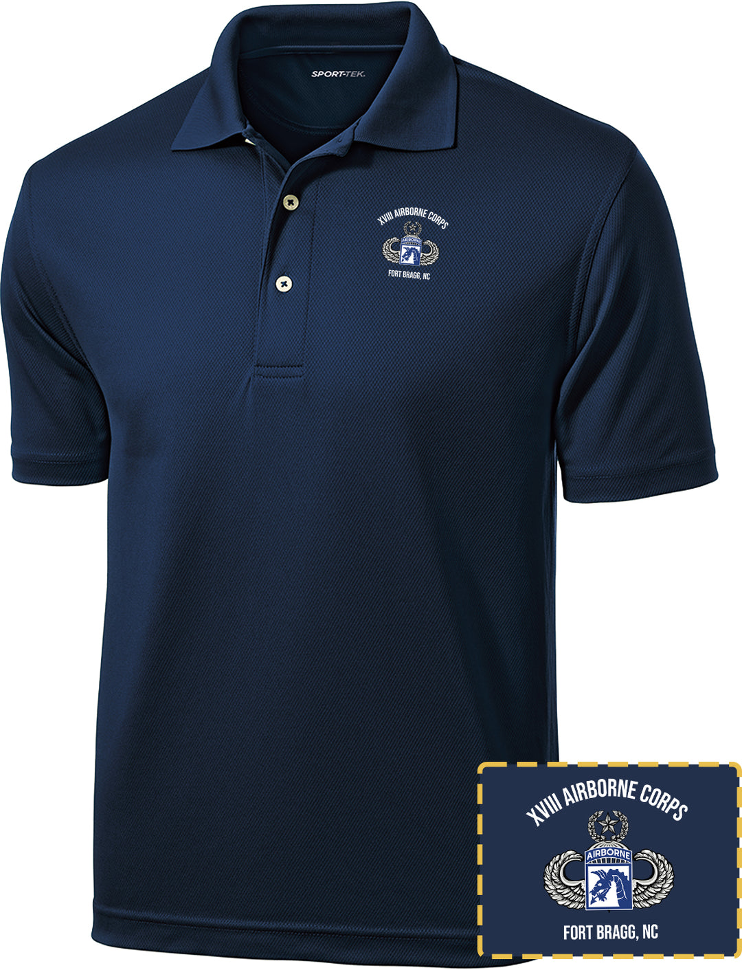 XVIII 18th Airborne Corps Dry-Fit Polo