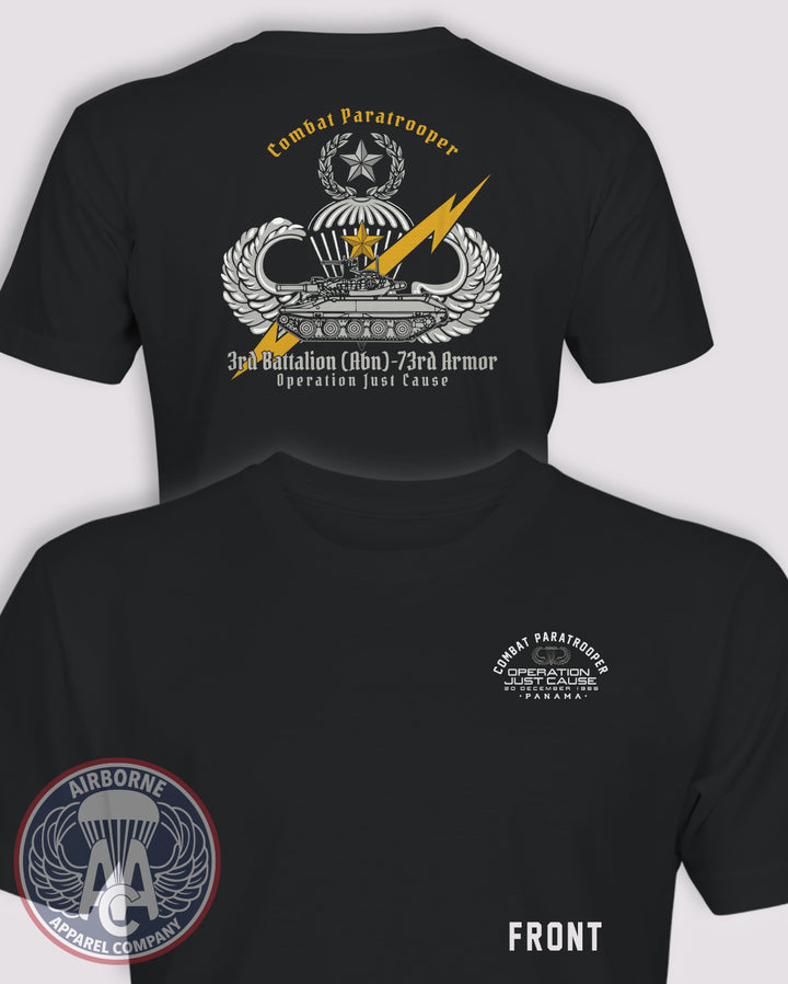 3-73 Armor Operation Just Cause Combat Paratrooper T-Shirt