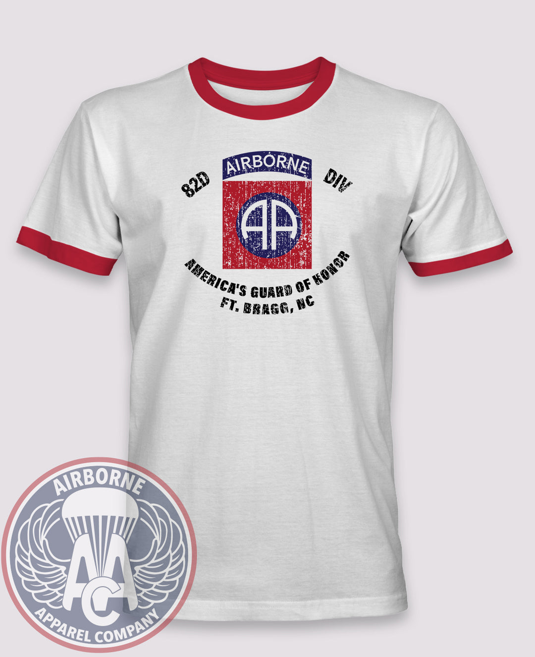 82nd Airborne Distressed Ringer Tee