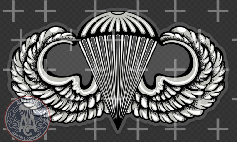 Airborne MF'n Wings Clear Vinyl Decal