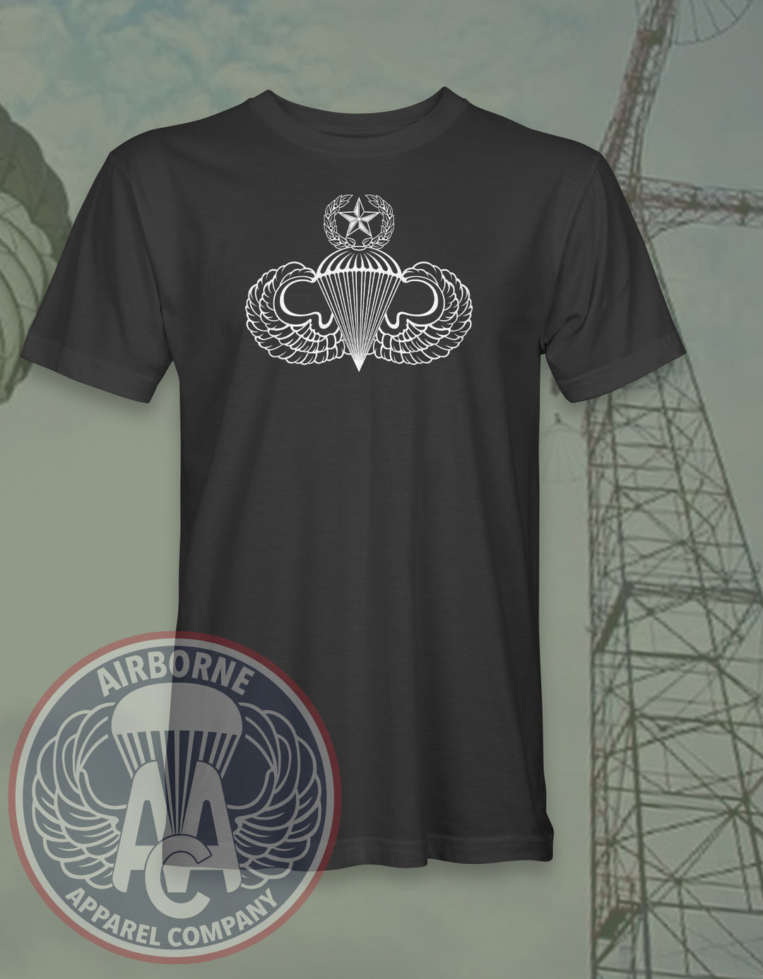 Jumpmaster Wings Black Tee