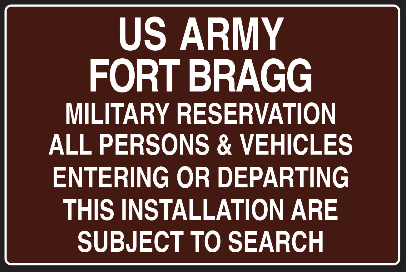 army tarp training powerpoint Bragg/Mackall 12x18 Installation Warning Signs