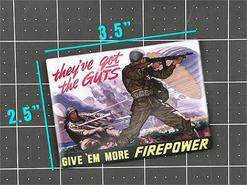 "Guts and Firepower" Fridge Magnet