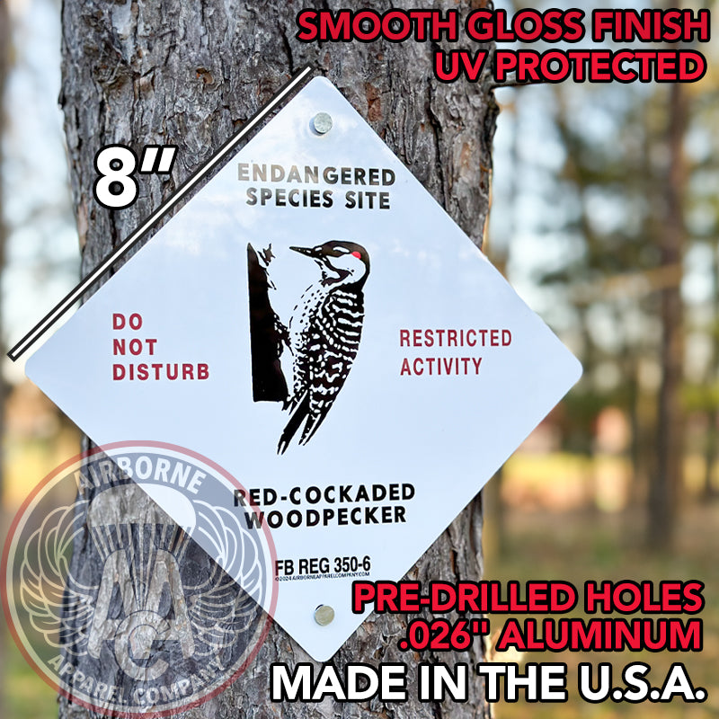 Red-Cockaded Woodpecker Training Area Sign