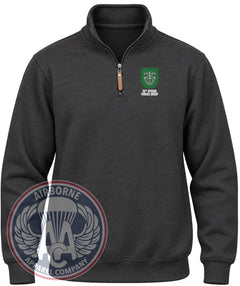10th Special Forces Group Flash Quarter-Zip Pullover in Black Heather