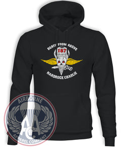 1-187th Hardrock Charlie Death From Above Hoodie, Black, front view