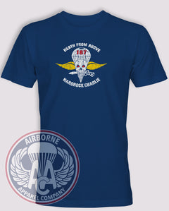 1-187th Hardrock Charlie Death From Above T-Shirt, Cool Blue, front view
