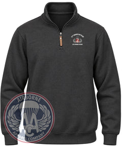 127th Engineer Battalion Quarter-Zip Pullover in Black Heather