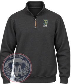 12th Special Forces Group Flash Quarter-Zip Pullover in Black Heather