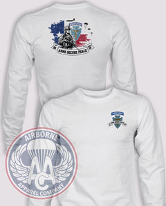 1-143 Infantry (Airborne) Long-Sleeve T-Shirt, White, front and back views