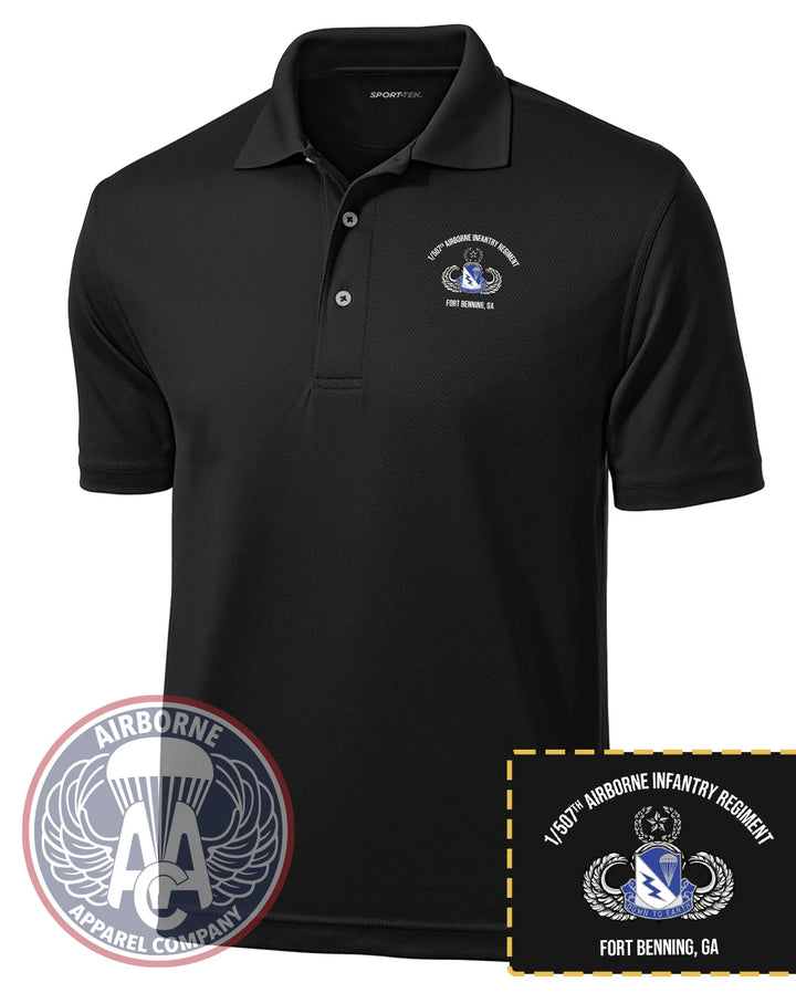 1-507th Parachute Infantry Regiment Dri-Mesh Polo