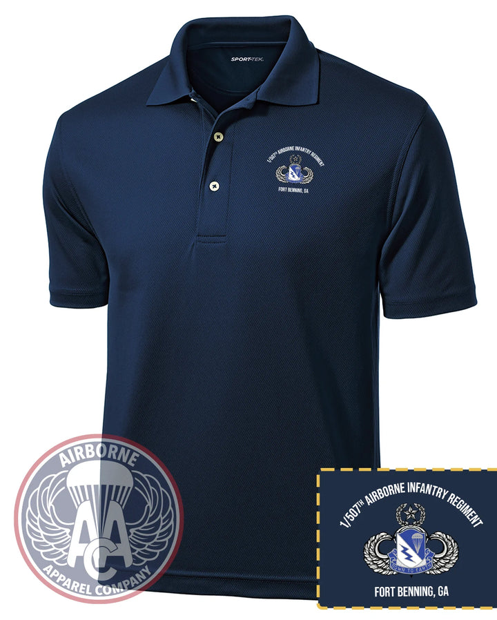 1-507th Parachute Infantry Regiment Dri-Mesh Polo