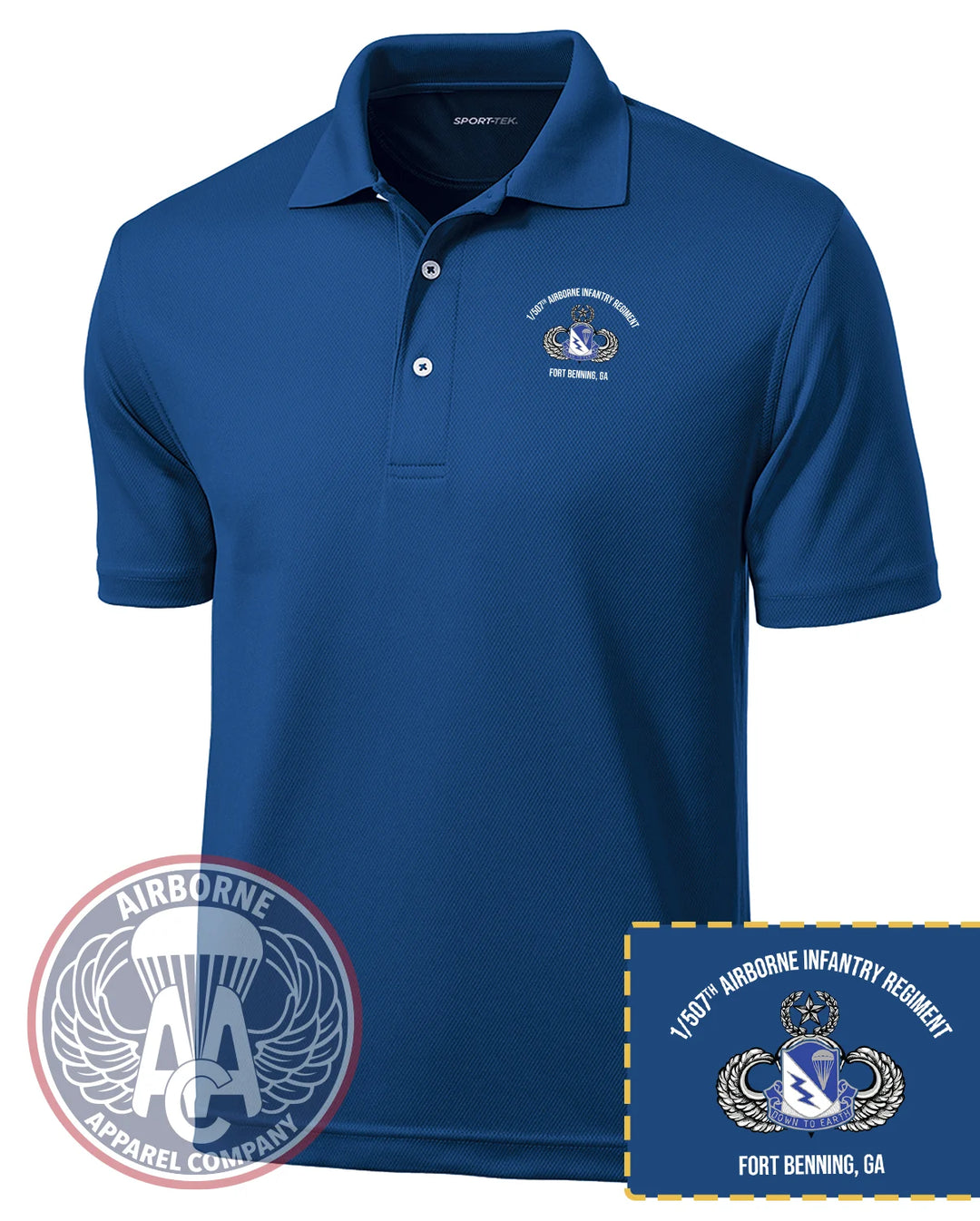 1-507th Parachute Infantry Regiment Dri-Mesh Polo