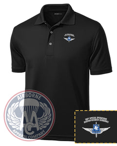 160th SOAR Performance Polo in Black