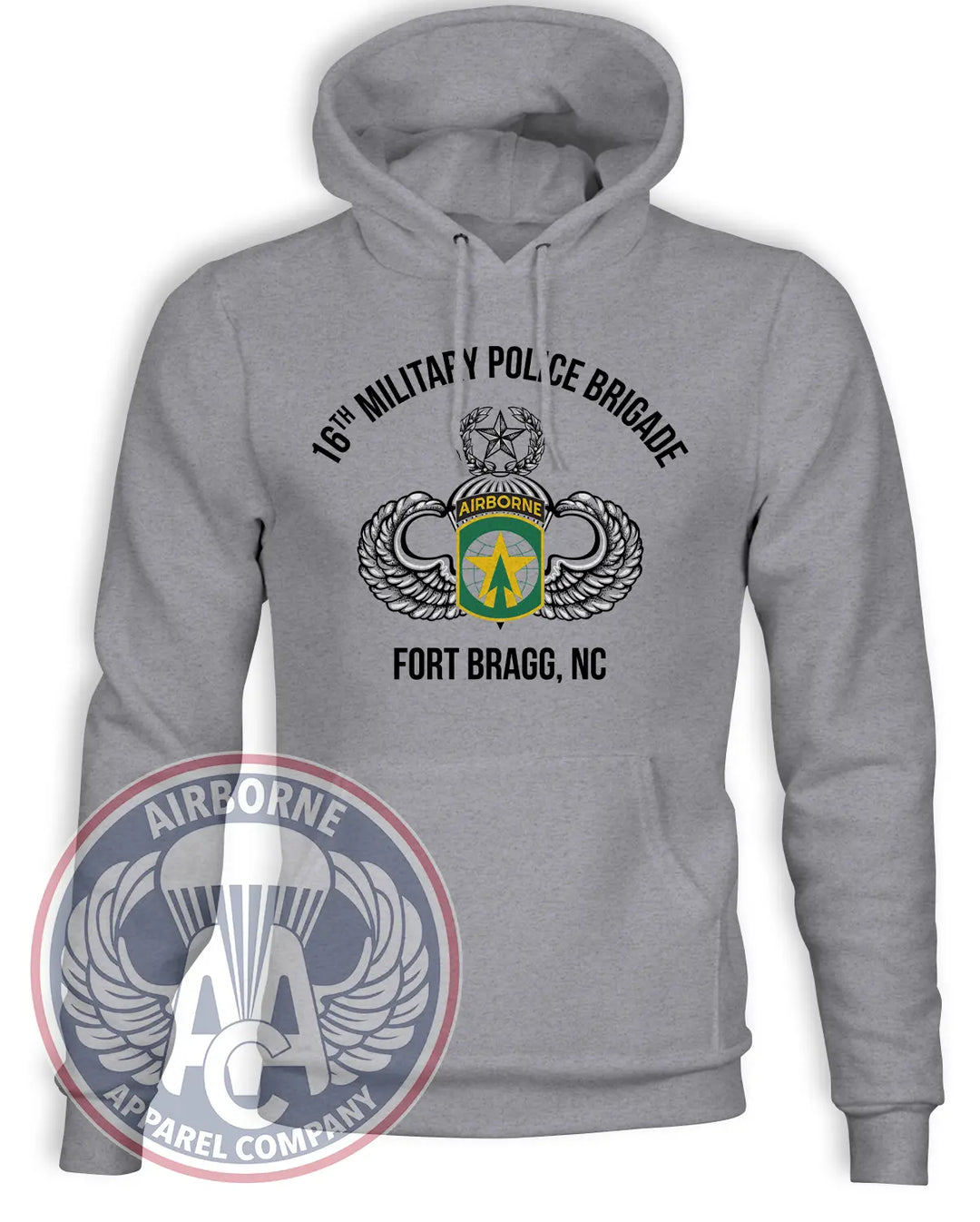 16th Military Police Brigade Champion Powerblend Hoodie in Heather Gray