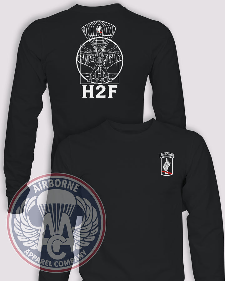 173D ABN H2F Long-Sleeve T-Shirt, Black, H2F, front and back views
