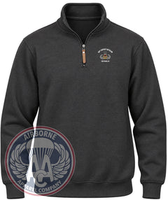 189th Support Battalion Quarter-Zip Pullover in Black Heather