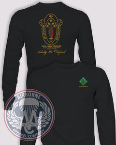 20th CBRNE Command Long-Sleeve T-Shirt, Black, front and back views