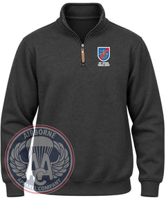 20th Special Forces Group Flash Quarter-Zip Pullover in Black Heather