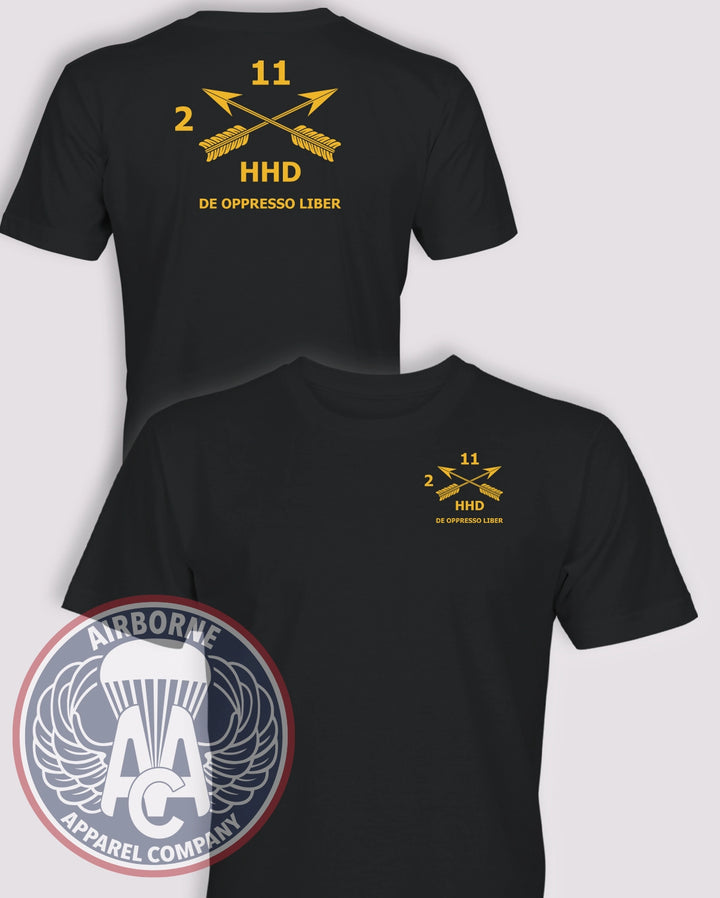2nd Battalion, 11th Special Forces Group HHD guidon T-shirt in Black