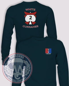 2-506th Infantry Regiment Long-Sleeve T-Shirt, Navy, front and back views