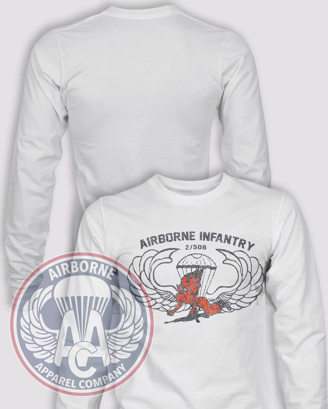 2-508 Vintage-Look 70s Reproduction Long-Sleeve T-Shirt — White; front graphic, blank back and sleeves.