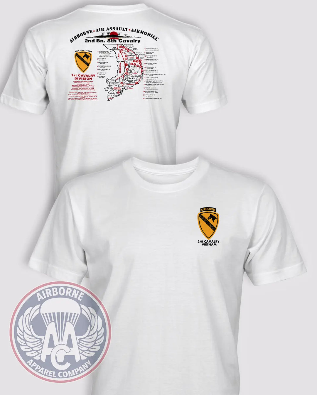 2nd Battalion (Airborne) 8th Cavalry Regiment T-Shirt Reproduction