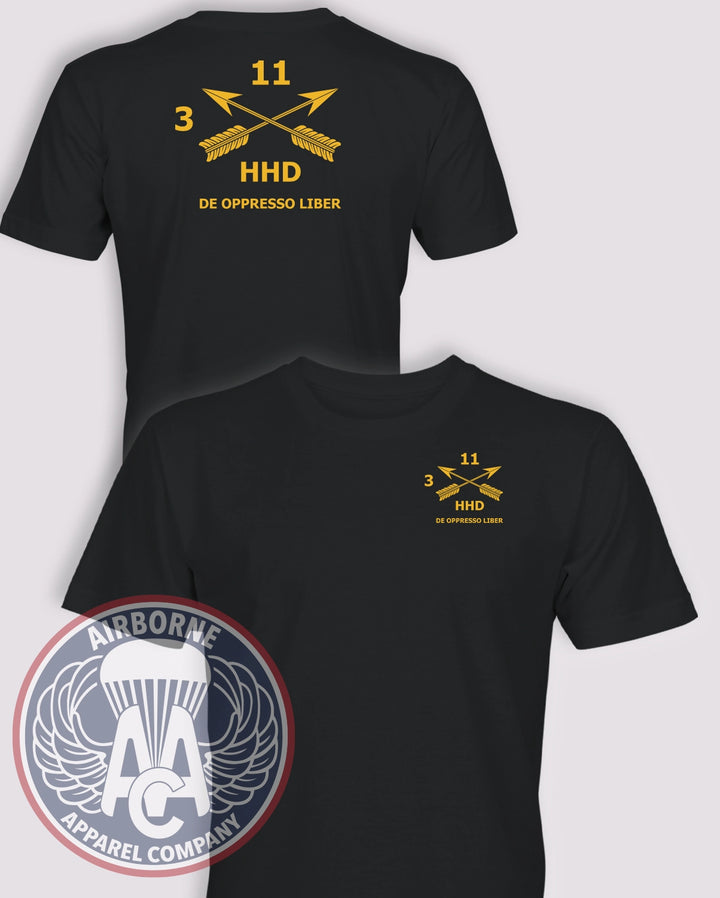 3rd Battalion, 11th Special Forces Group HHD guidon T-shirt in Black