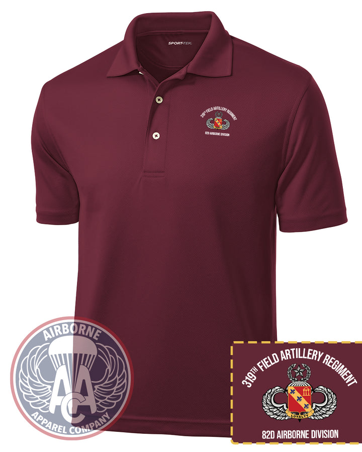 319th Field Artillery Regiment Dri-Mesh Polo