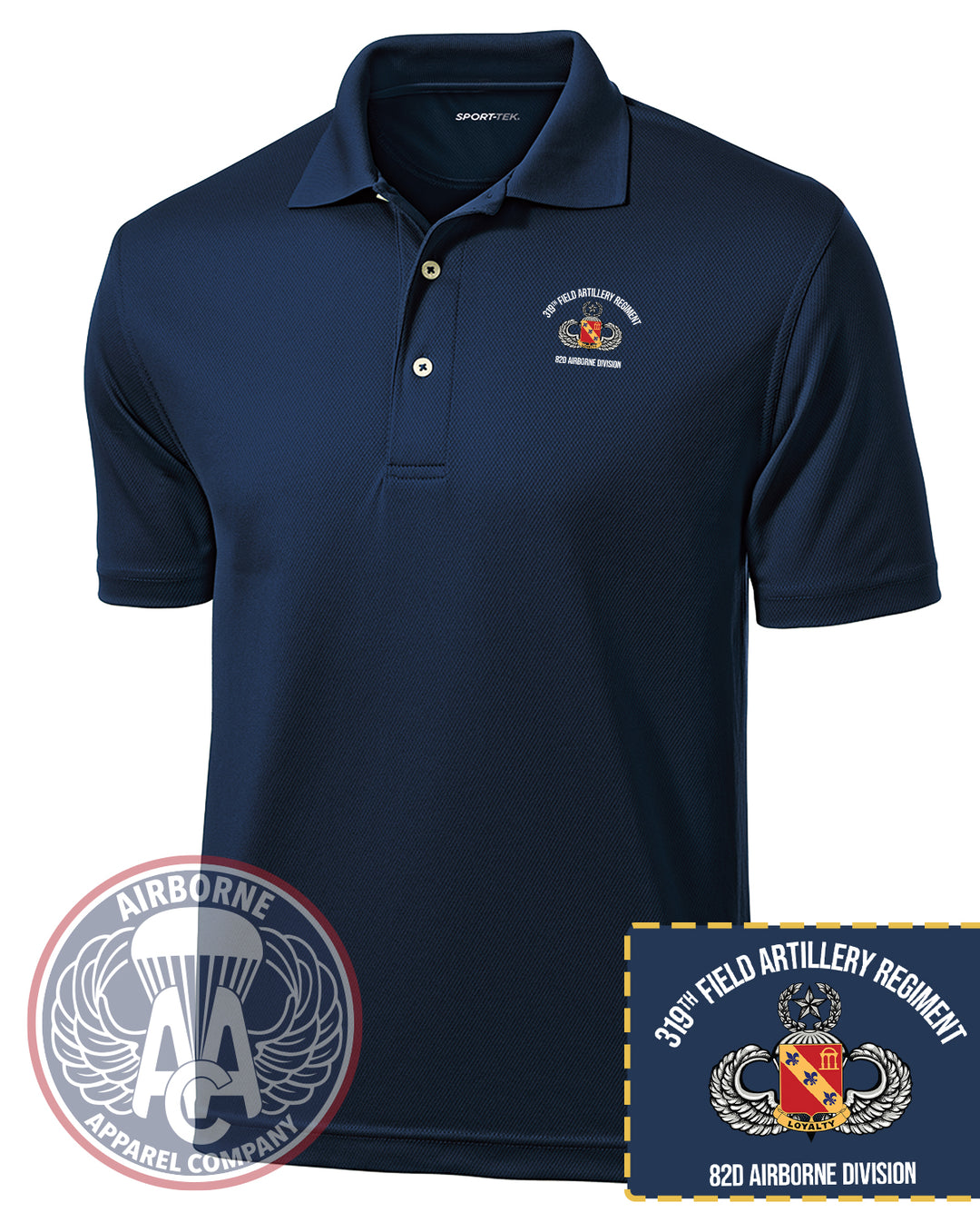 319th Field Artillery Regiment Dri-Mesh Polo