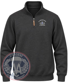 325th Airborne Infantry Regiment Quarter-Zip Pullover in Black Heather