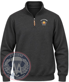 3/4 Air Defense Artillery Quarter-Zip Pullover in Black Heather