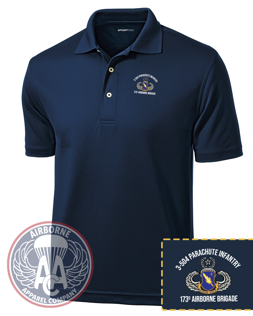 3-504 PIR 173rd Airborne Brigade Dry-Mesh Polo
