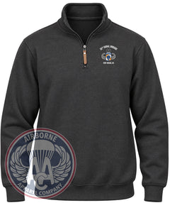 35th Signal Brigade Quarter-Zip Pullover in Black Heather