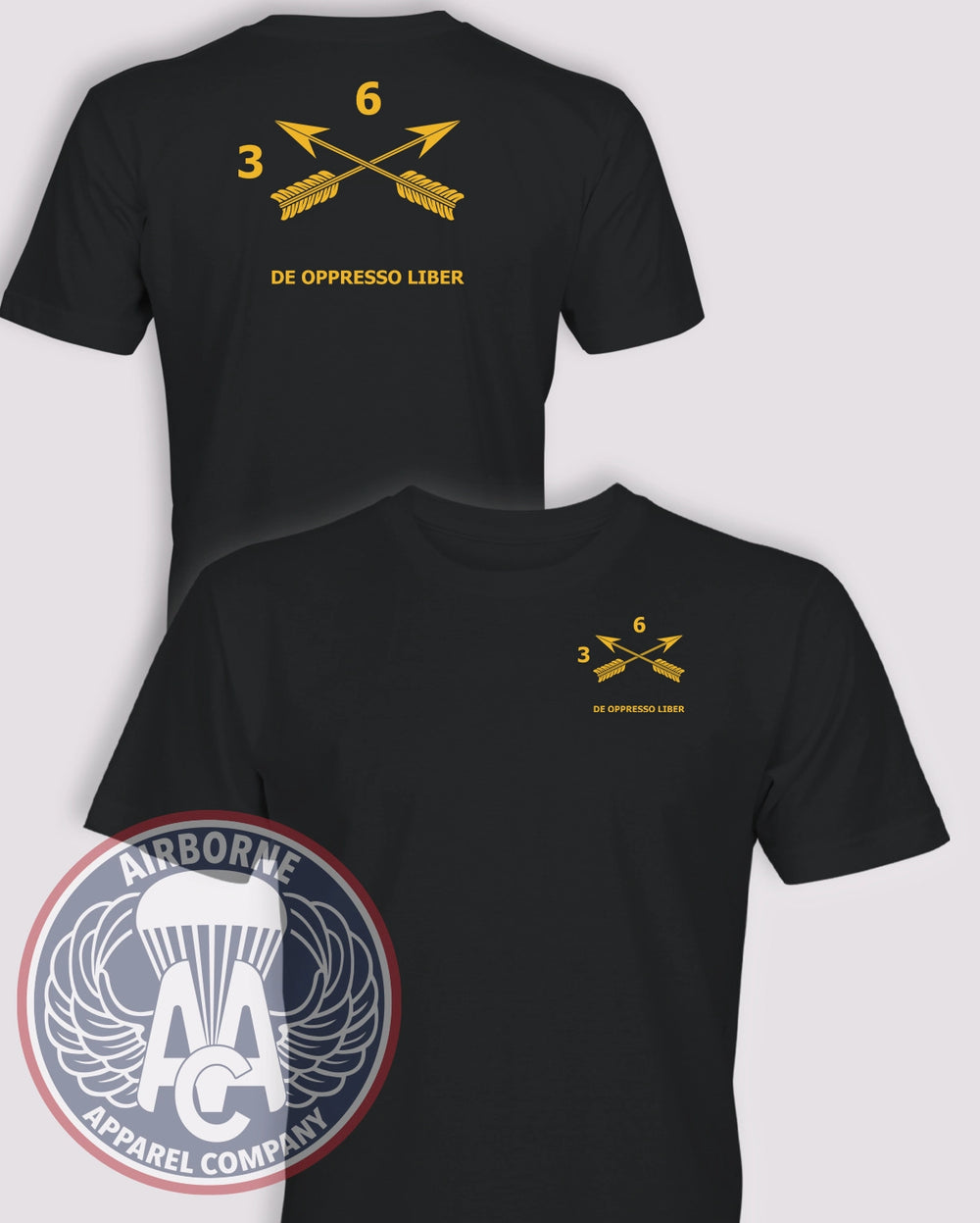 3rd Battalion, 6th Special Forces Group 3/6 SFG guidon T-shirt in Black