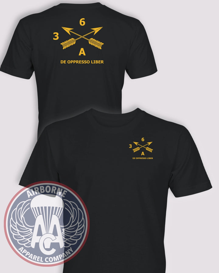 3rd Battalion, 6th Special Forces Group Alpha Company guidon T-shirt in Black