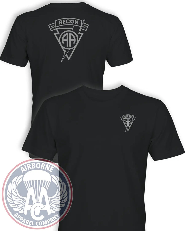 3rd Squadron 73rd Cavalry Regiment Recon T-shirt in Black, front and back