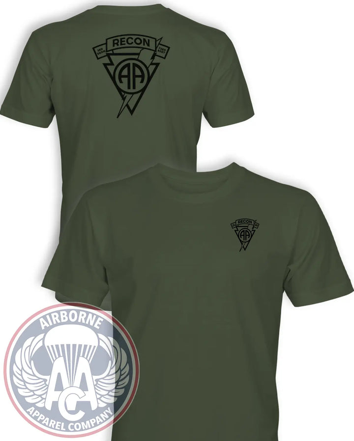 3rd Squadron 73rd Cavalry Regiment Recon T-shirt in Olive Drab, front and back