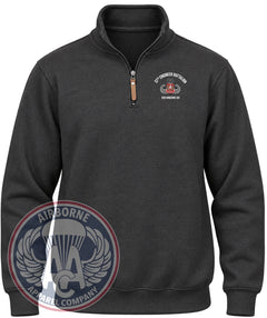 37th Engineer Battalion Quarter-Zip Pullover in Black Heather