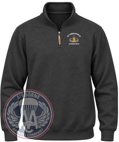 407th Forward Support Battalion Quarter-Zip Pullover in Black Heather