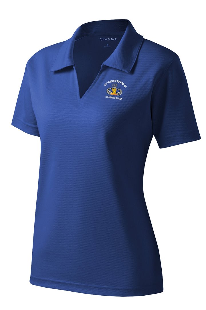 407th Forward Support Battalion (FSB) Ladies V-neck Polo – Airborne ...