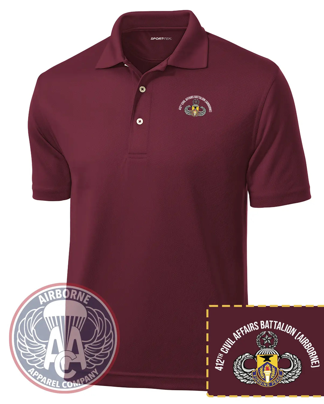 412th Civil Affairs Battalion Dri-Mesh Polo
