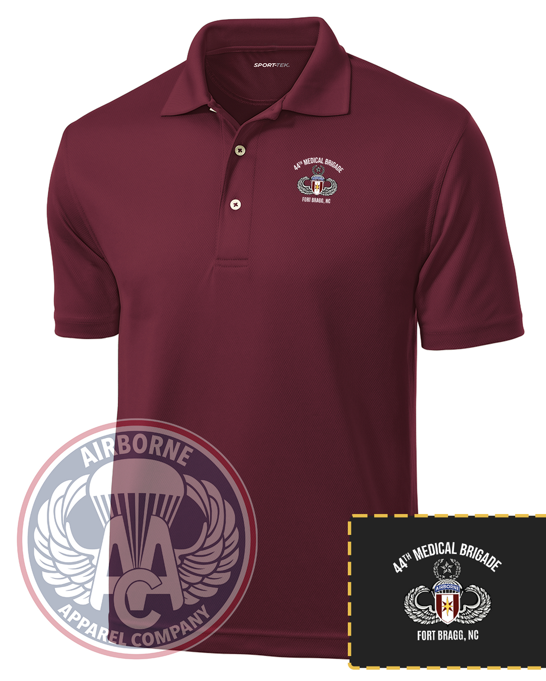44th Medical Brigade Performance Polo in Maroon