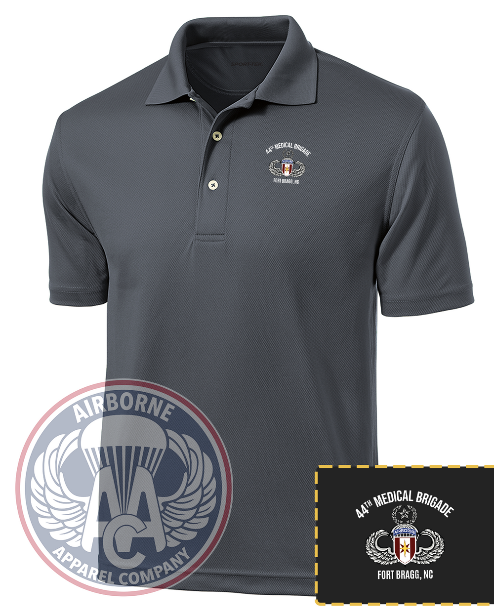 44th Medical Brigade Performance Polo in Steel