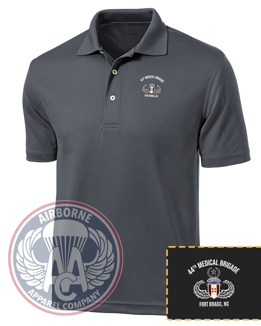 44th Medical Brigade Performance Polo in Steel