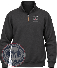 501st Infantry, 82nd Airborne Quarter-Zip Pullover in Black Heather
