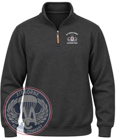 501st Infantry, 82nd Airborne Quarter-Zip Pullover in Black Heather