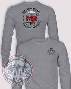 508TH / 4BCT Special Troops Battalion Reproduction Long-Sleeve T-Shirt, Heather Grey, front and back views