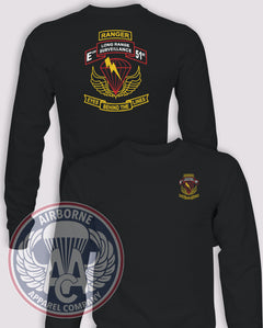 Eco 51st Infantry (LRS) (ABN) Long-Sleeve T-Shirt, Black, front and back views